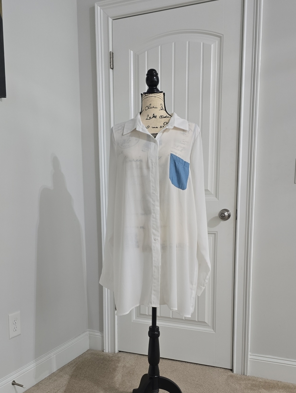 Sheer Button-Down Shirt